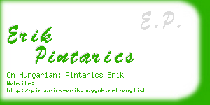 erik pintarics business card